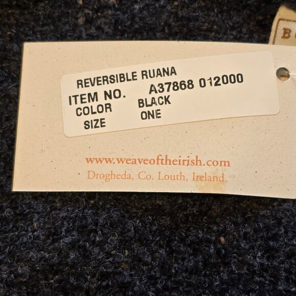 Vintage Boyne Valley Weavers Ruana/Poncho Reversible OS Wool Multi Ireland NWT - Picture 5 of 8